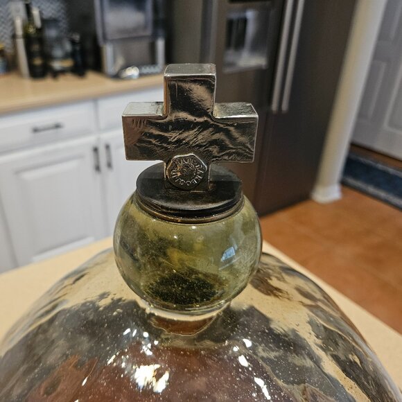 VERY RARE JAN BARBOGLIO HOUSE BLESSING CROSS CLOCHE DOME SERVER TRAY IRON FORGED - Picture 6 of 15